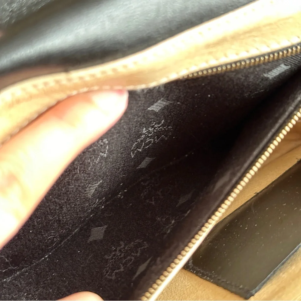 MCM Black Monogram Envelope Clutch with Gold Lock - Picture 11 of 16